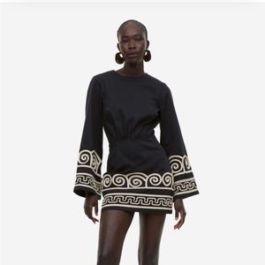 H&M Embroidered Lyocell-blend dress